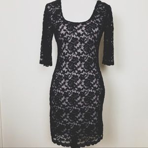Nella Fantasia Black Lace Lined Dress